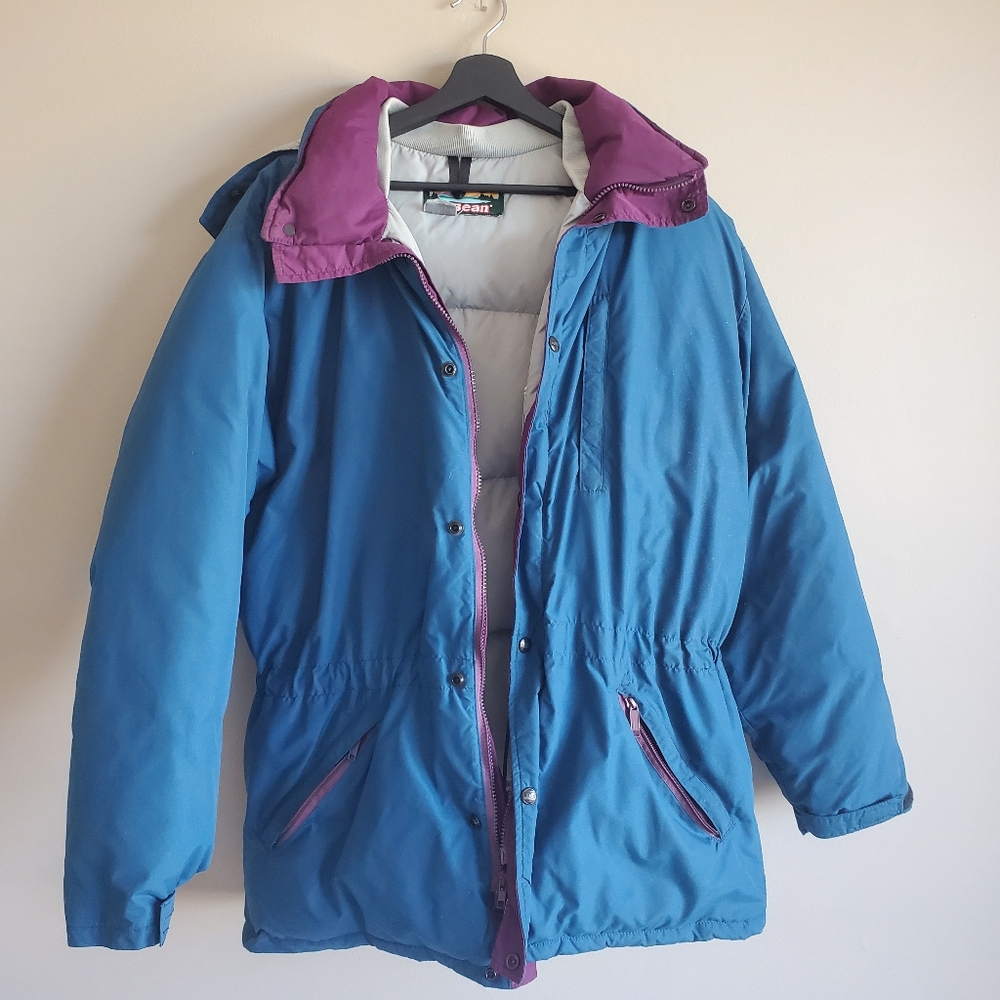 Vintage LL Bean Mountain Classic Down Parka in Blue and Purple